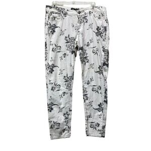 Floral Jeans Masoi Girls Size 13 Black White Floral Cotton Stretch Skinny